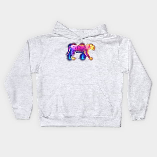 Colorful Tiger Kids Hoodie by GzClaudia